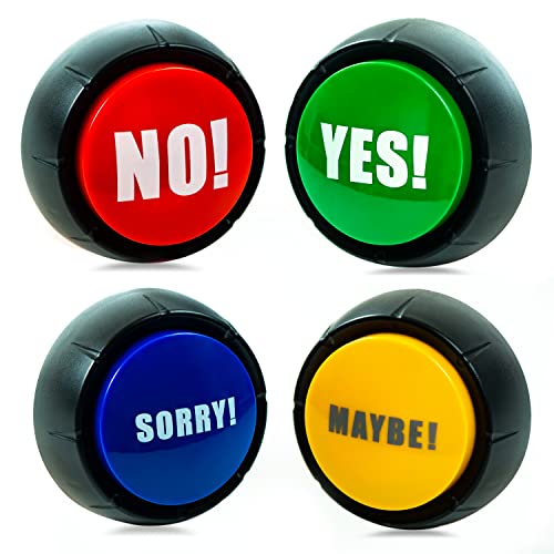 Granatan Yes No Button & Maybe Sorry Button, Answer Buzzers Set of 4 Buzzers for Game Show, Sound Button, Gag Gifts - Image 1
