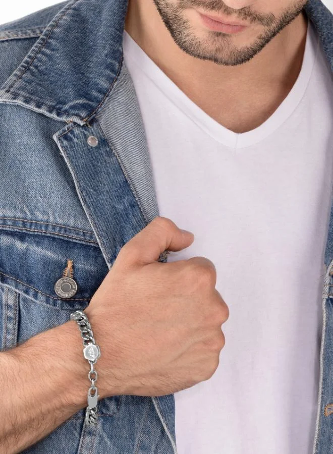 POLICE Hinged Silver Bracelet for Men S