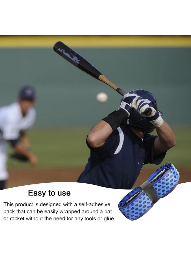 أشرطة قبضة المضرب | أشرطة أداء مقاومة لجميع الأحوال الجوية | أشرطة قبضة بيسبول مقطوعة مسبقًا وملصقة بالكامل (أزرق) - Image 5