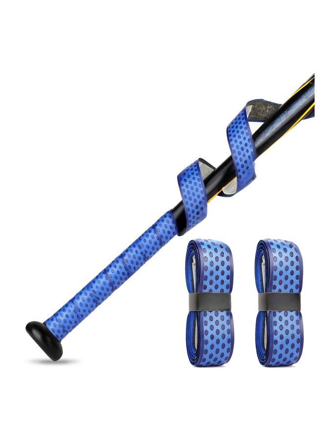 أشرطة قبضة المضرب | أشرطة أداء مقاومة لجميع الأحوال الجوية | أشرطة قبضة بيسبول مقطوعة مسبقًا وملصقة بالكامل (أزرق) - Image 1