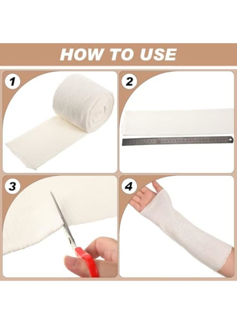 SYOSI Cotton Stockinette Tubular Bandage (4" x 5.47 Yards) - Breathable Elastic Cast Sleeve Wrap for Arms, Legs & Knees - Soft Prewrap Under Cast Protection - Sweat Absorbing Bandage (White) - Image 4