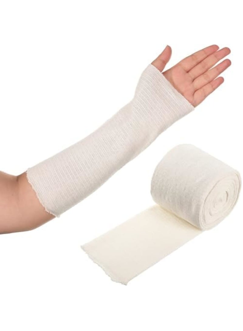 SYOSI Cotton Stockinette Tubular Bandage (4" x 5.47 Yards) - Breathable Elastic Cast Sleeve Wrap for Arms, Legs & Knees - Soft Prewrap Under Cast Protection - Sweat Absorbing Bandage (White) - Image 2