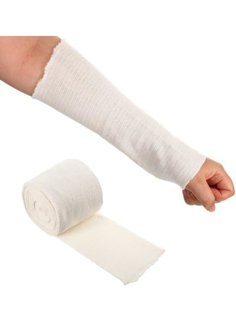 SYOSI Cotton Stockinette Tubular Bandage (4" x 5.47 Yards) - Breathable Elastic Cast Sleeve Wrap for Arms, Legs & Knees - Soft Prewrap Under Cast Protection - Sweat Absorbing Bandage (White) - Image 1