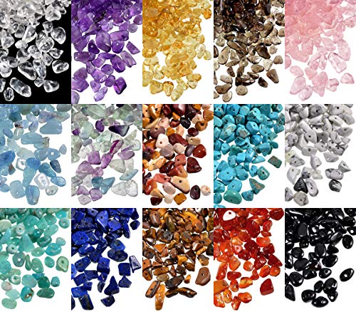 AD Beads Natural Chips Nuggets 5-10mm Freeform Tumbled Irregular Gemstone Beads 34" or 15 Mixed Color Loose Chips Box Set (Mix Box Set) - Image 3