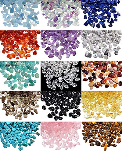 AD Beads Natural Chips Nuggets 5-10mm Freeform Tumbled Irregular Gemstone Beads 34" or 15 Mixed Color Loose Chips Box Set (Mix Box Set) - Image 4