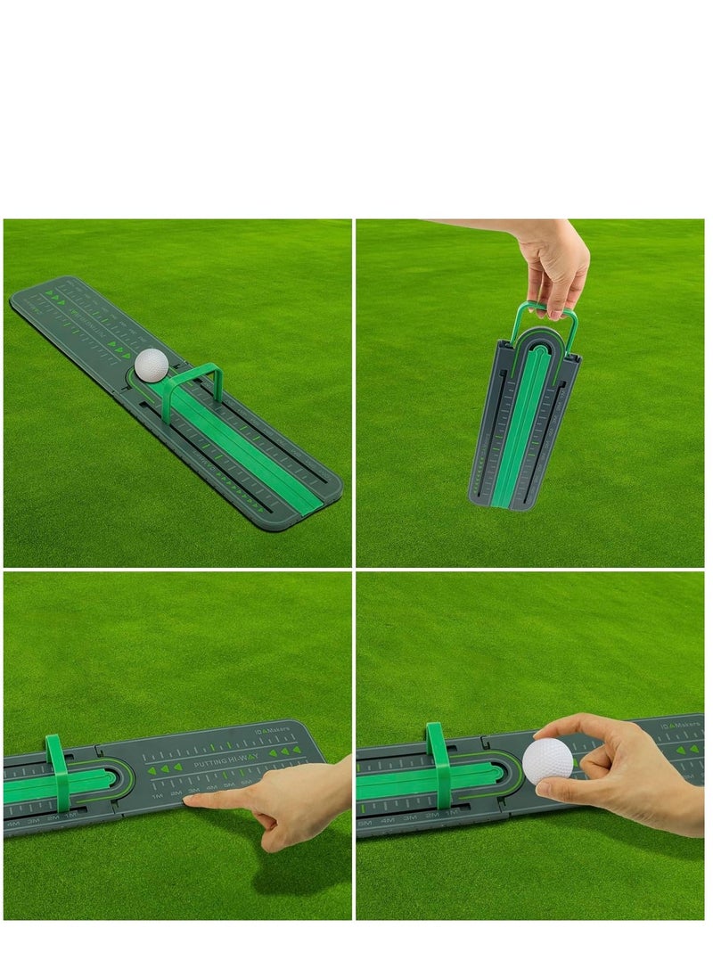 Generic Golf Precision Distance Putting Drill - Putting Gate Practice Tool, Golf Training Putters, Putting Mirror, Putting Mat, Trainer Aid for Putting Green, Alignment Rail Precision Distance Control - Image 2