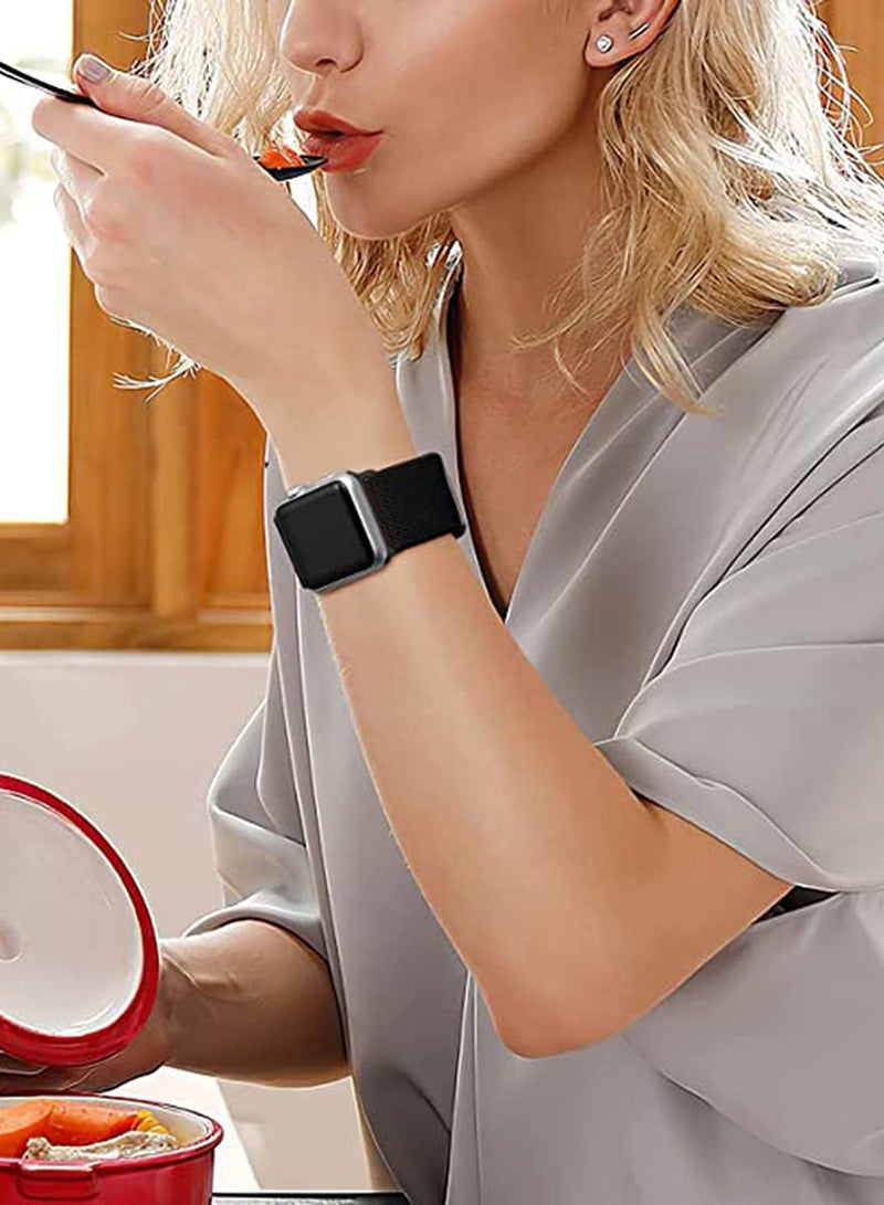 SYOSI KASTWAVE Bands Compatible with Apple Watch Band 44mm 42mm 40mm 38mm for Women Men, Elastic Solo Loop Soft Breathable Braided Nylon Stretchy Bands for iWatch/ Apple Watch SE Series 1 2 3 4 5 6 - Image 2