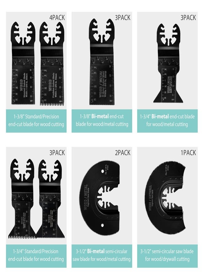 WORKPRO 23-Piece Metal/Wood Oscillating Saw Blades Set for Quick Release Multitool, Blades for Dewalt, Craftsman, Ridgid, Milwaukee, Rockwell, Ryobi and More - Image 2