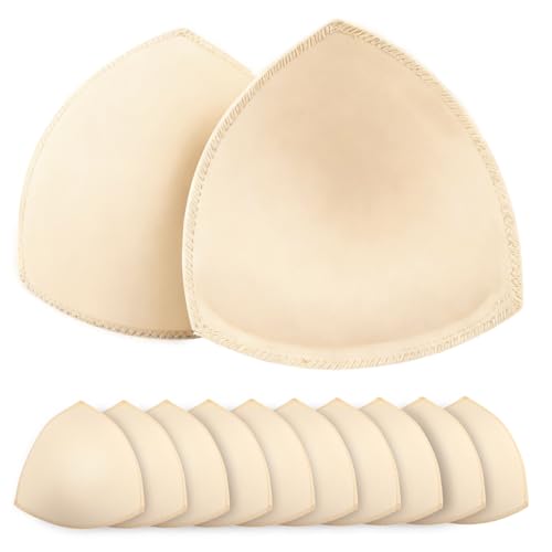 Opvixi 6 Pairs Bra Pads Inserts, A/B Sports Bra Pads Inserts, Beige Bra Cups Inserts, Removable Breast Enhancers for Women - Image 1