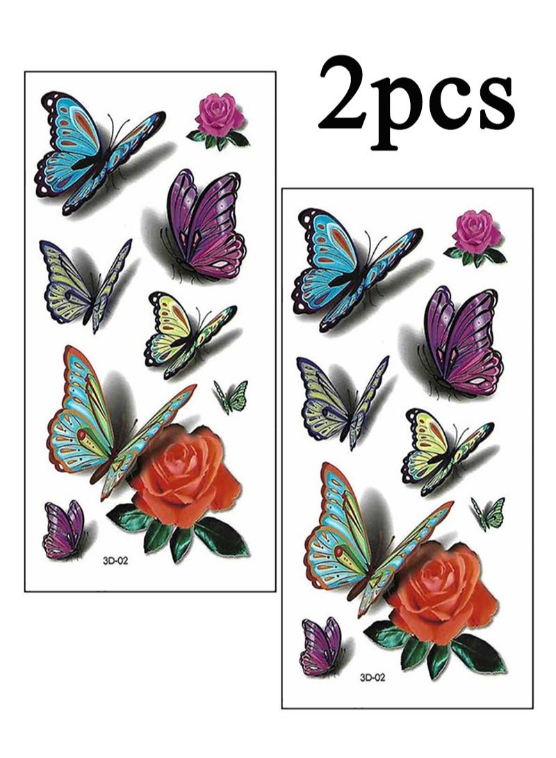 general 2pcs Butterfly Chic Waterproof Temporary Tattoo Sticker