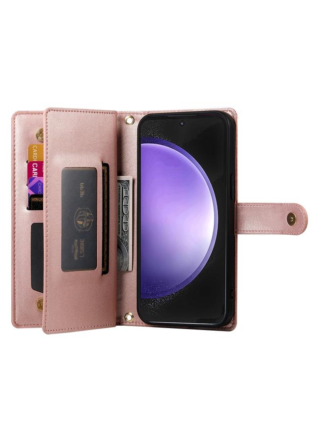 S-TOP Case For Samsung Galaxy S23 FE 5G Nine Card-slot Zipper Wallet Bag Leather Phone Case - Image 3