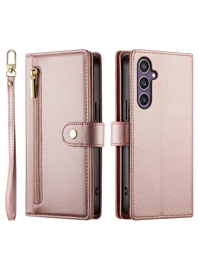 S-TOP Case For Samsung Galaxy S23 FE 5G Nine Card-slot Zipper Wallet Bag Leather Phone Case - Image 2