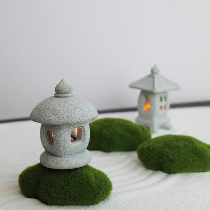 Daisylily Japanese Pagoda LED Lamp Statue Figurine, LED Lantern Pagoda Statue Figurines for Home Table Decor - Style A - Image 3