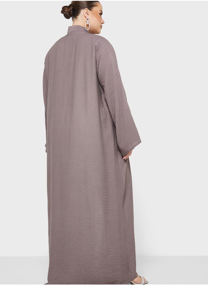 Hayas Closet Curve - Button Down Shirt & Abaya Set - Image 1