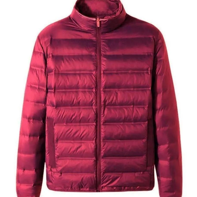 Generic Mens Lightweight Plus-Size Down Jacket wine red stand collar [special offer]]
