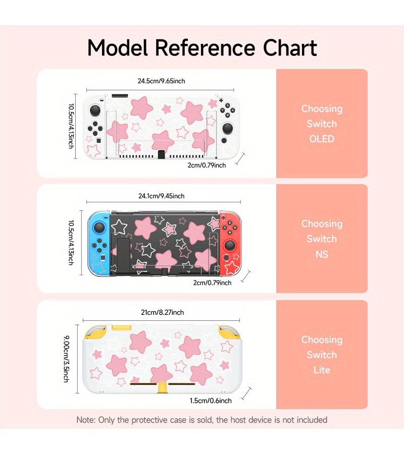 For Nintendo Switch Lite Black Protective Case Durable Thermoplastic Polyurethane Scratch Resistant Fingerprint Resistant Dustproof Soft Texture Portable Gaming Console Cover Star Print Design - Image 2