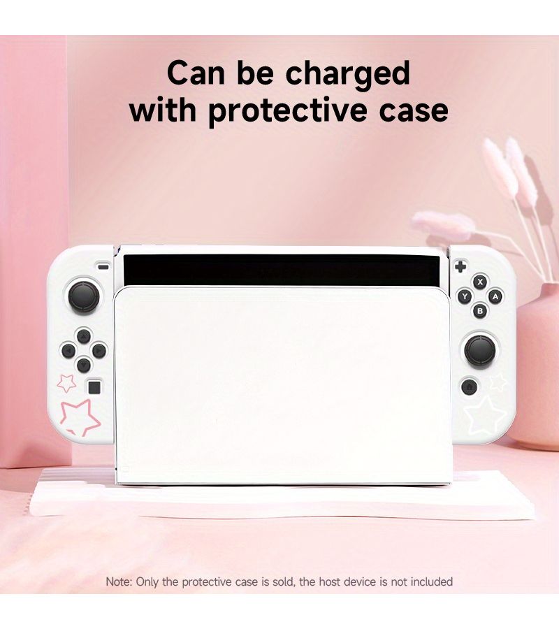 For Nintendo Switch Lite Black Protective Case Durable Thermoplastic Polyurethane Scratch Resistant Fingerprint Resistant Dustproof Soft Texture Portable Gaming Console Cover Star Print Design - Image 4