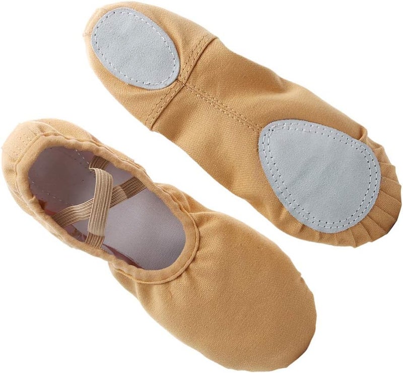 comfrt 1 Pair Ballet Dance Slippers Ballet Shoes Anti Slip Dance Shoes Yoga Shoes for Kids Adults Camel Size 31 - Image 5