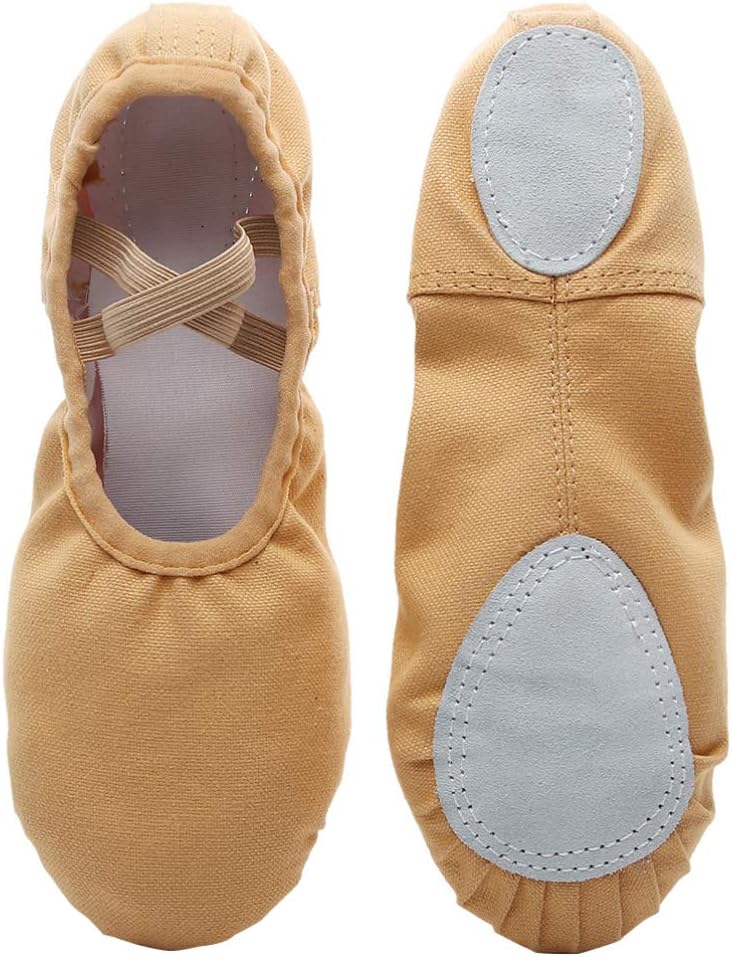 comfrt 1 Pair Ballet Dance Slippers Ballet Shoes Anti Slip Dance Shoes Yoga Shoes for Kids Adults Camel Size 31 - Image 1