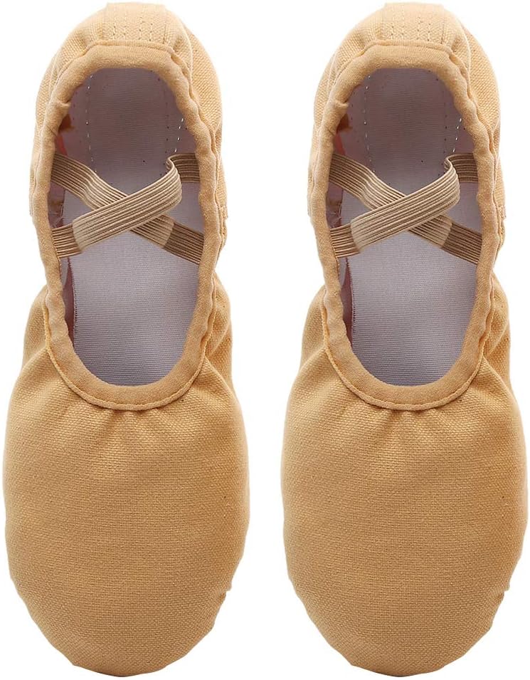 comfrt 1 Pair Ballet Dance Slippers Ballet Shoes Anti Slip Dance Shoes Yoga Shoes for Kids Adults Camel Size 31 - Image 2