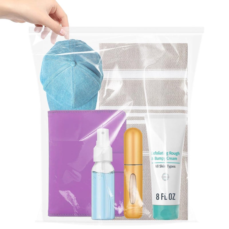 Cupplation Large Plastic Bags With Zipper Top,3 Gallon,16" x 18",10 Pack,Extra Large Storage Packing for Clothes,Travel, Moving, Large Reusable bags,Heavy-Duty,BPA-Free, 2-mil Thick Clear Plastic - Image 1