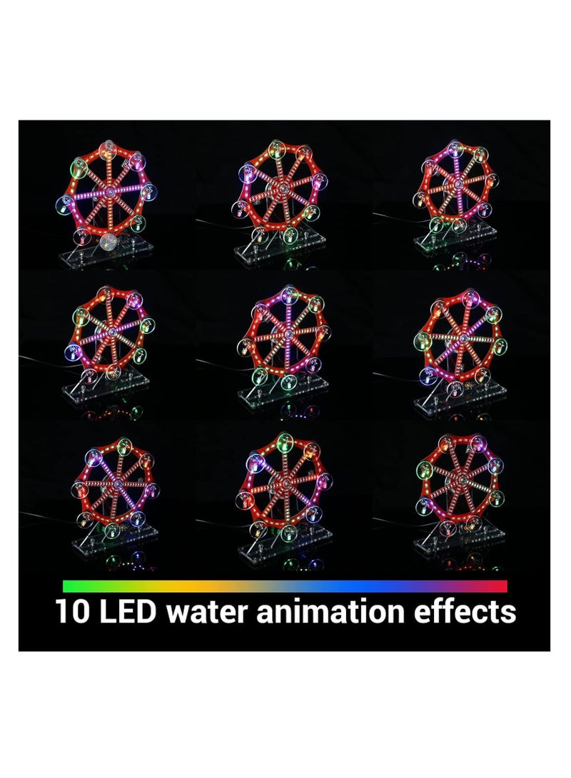 Barakah Colorful LED Lights - SMD SMT Soldering Practice Kit - Rotating LED Ferris Wheel DIY Electronics Kit for Students, College, High School, and DIY Enthusiasts - Educational Fun - Image 4