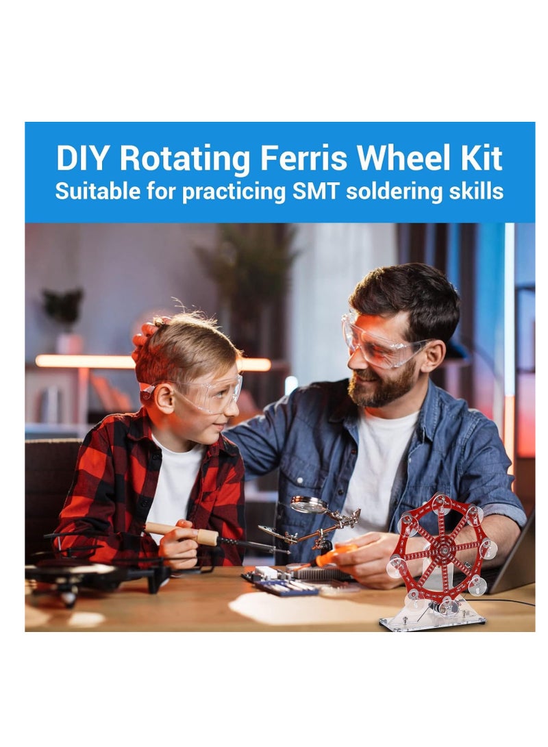 Barakah Colorful LED Lights - SMD SMT Soldering Practice Kit - Rotating LED Ferris Wheel DIY Electronics Kit for Students, College, High School, and DIY Enthusiasts - Educational Fun - Image 5