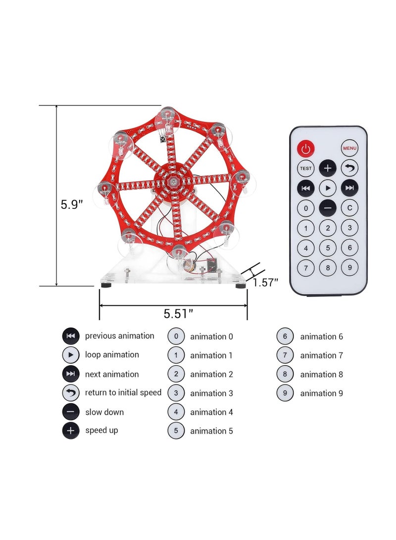 Barakah Colorful LED Lights - SMD SMT Soldering Practice Kit - Rotating LED Ferris Wheel DIY Electronics Kit for Students, College, High School, and DIY Enthusiasts - Educational Fun - Image 3