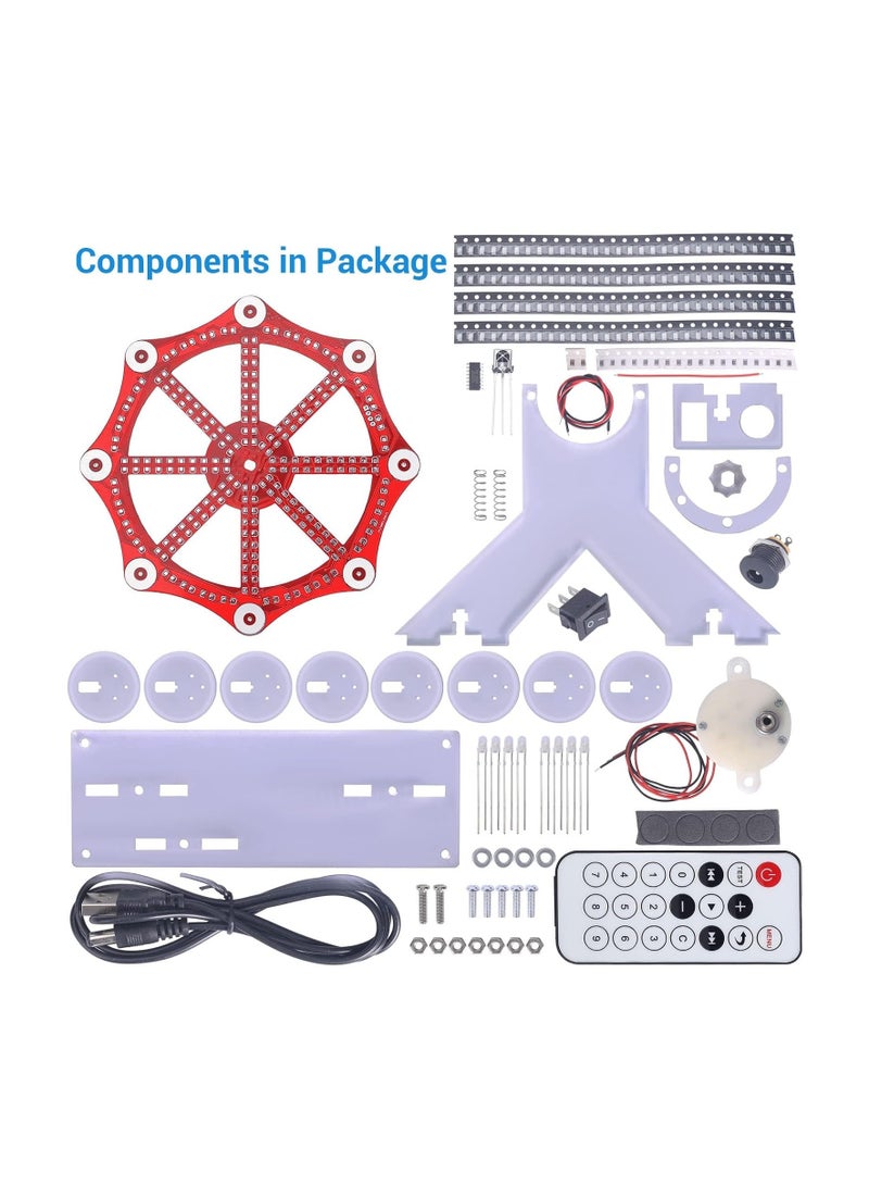 Barakah Colorful LED Lights - SMD SMT Soldering Practice Kit - Rotating LED Ferris Wheel DIY Electronics Kit for Students, College, High School, and DIY Enthusiasts - Educational Fun - Image 2