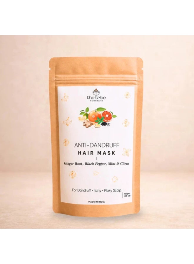 The Tribe Concepts Anti Dandruff Hair Mask, Effectively Reduces And Gets Rid Of Dandruff, Scalp Scrub, Detox And Exfoliation, 100% Chemical Free & Natural - 100 Gm (Kraft Paper Packing) - Image 1