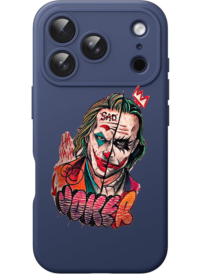 Theodor Protective Slim Fit Case Liquid Silicone Cover with Full Body Protection Anti-Scratch Shockproof Case For Apple iPhone 17 Pro (Blue) Joker - Image 1