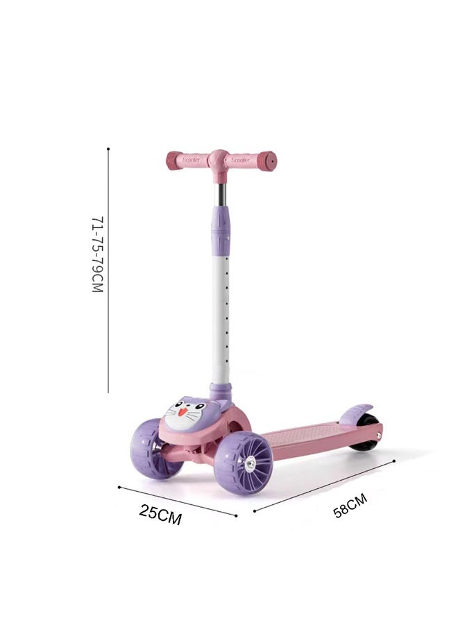 Shuer Kids Scooters, with Flashing Wheel and Adjustable Height Foldable Scooter for Children, for 1-6 Years Boys and Girls Indoor Outdoor  - Image 2