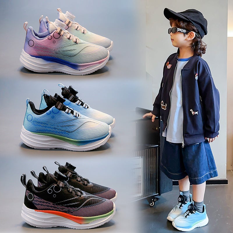 Girls' Children'S 2025 Sneakers Korean Style Running Shoes Versatile Thick-Soled Trendy Fashion Knob Children'S Shoes Toddler Shoes - Image 2