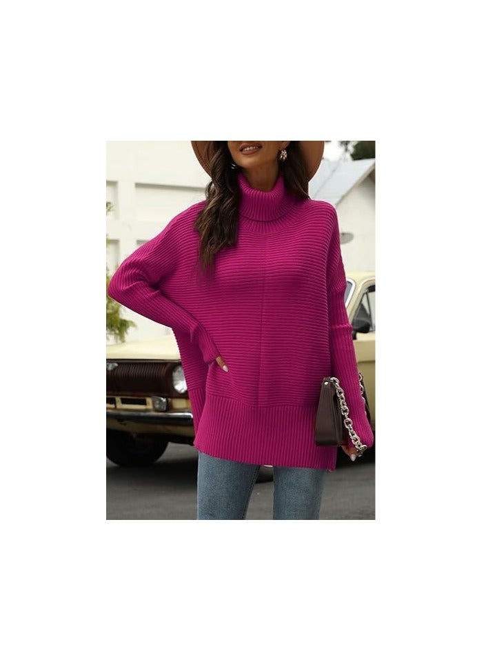 Trendy Oversized Turtleneck Sweater for Women Long Knitted Cozy Pullover Sweaters  - Image 5