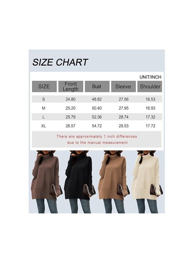 Trendy Oversized Turtleneck Sweater for Women Long Knitted Cozy Pullover Sweaters  - Image 2