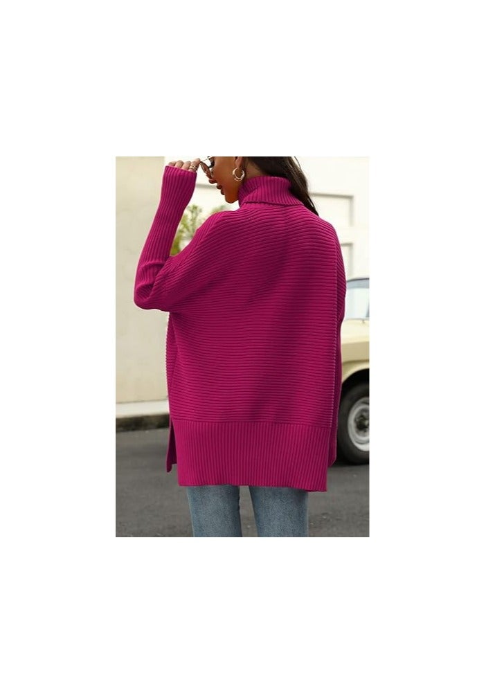 Trendy Oversized Turtleneck Sweater for Women Long Knitted Cozy Pullover Sweaters  - Image 4