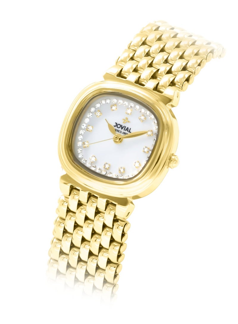 JOVIAL  5025 LGMQ 01 N ,  Fashion Watch,  Stainless steel , 24mm, White Dial, Push button Clasp - Image 2