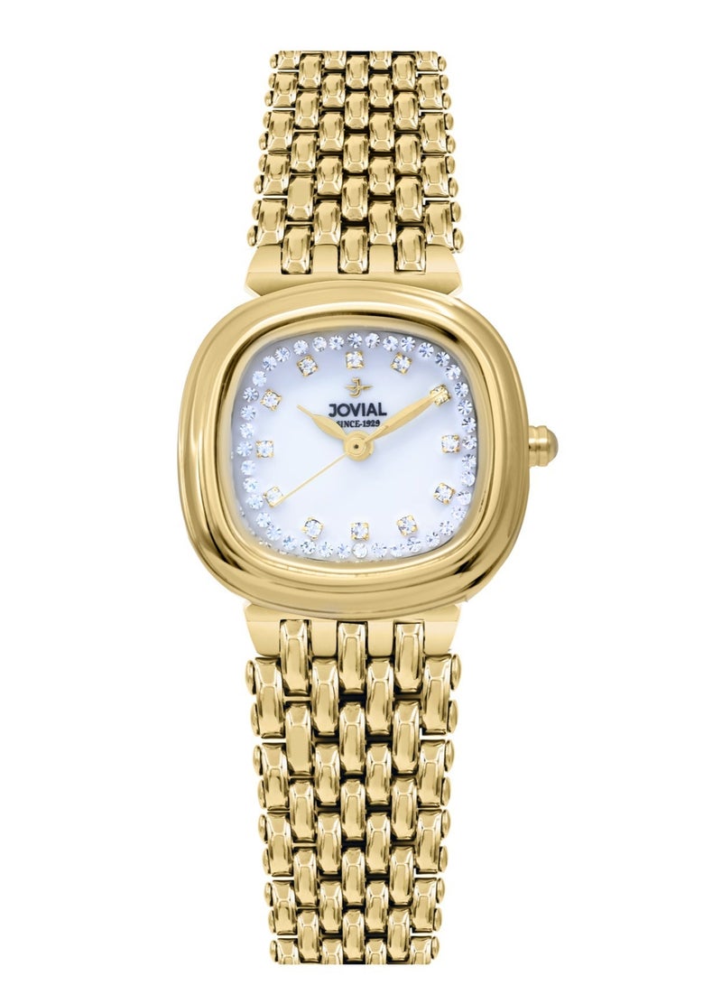 JOVIAL  5025 LGMQ 01 N ,  Fashion Watch,  Stainless steel , 24mm, White Dial, Push button Clasp - Image 1