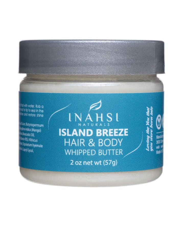 INAHSI - Island Breeze Hair  Body Whipped Butter  Hair  Body Butter for Men Women Baby or Kids with Curly Hair  Hair Products for Naturally Curly Hair 2 oz  Made in the USA - Image 1
