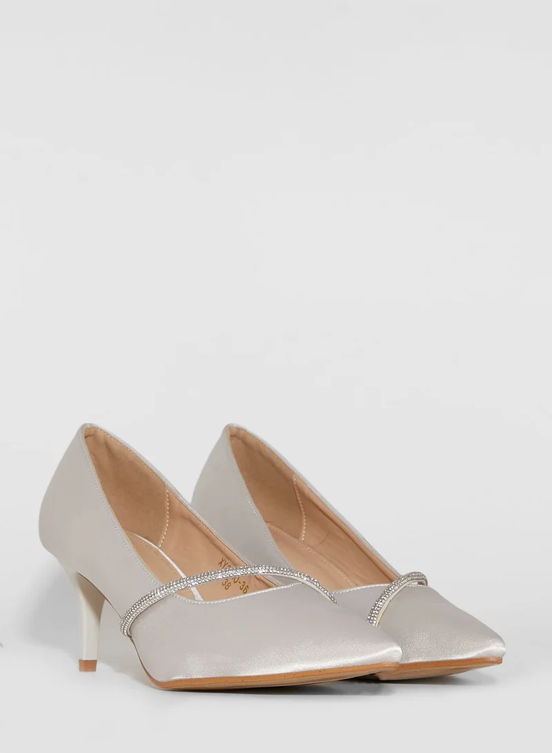 Ella Limited Edition Pointed Pump With Embellished Trim