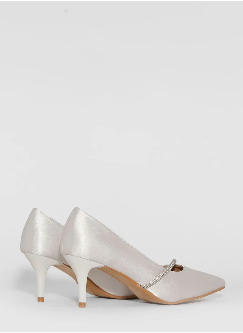 Ella Limited Edition Pointed Pump With Embellished Trim