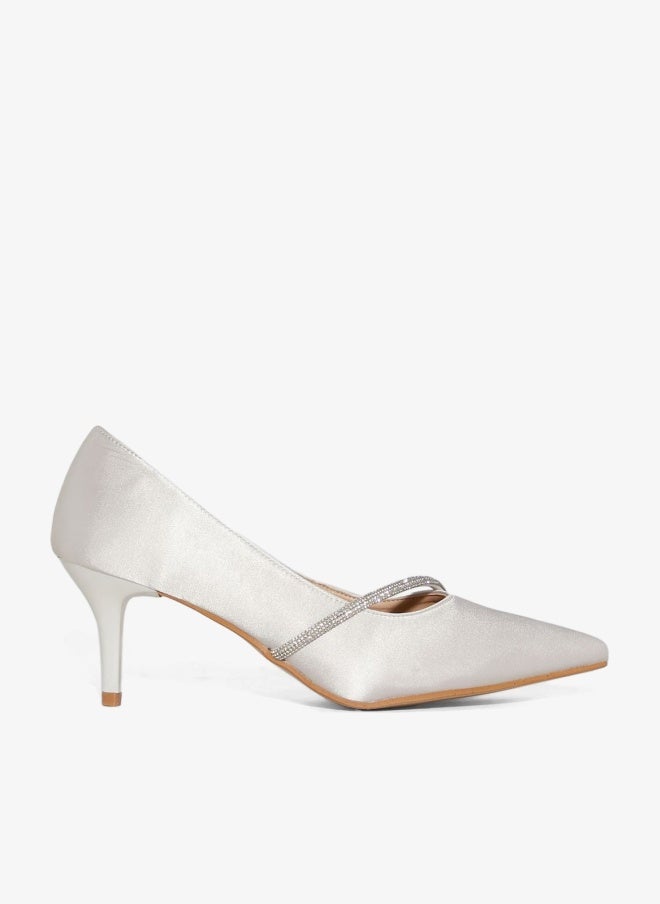 Ella Limited Edition Pointed Pump With Embellished Trim - Image 1