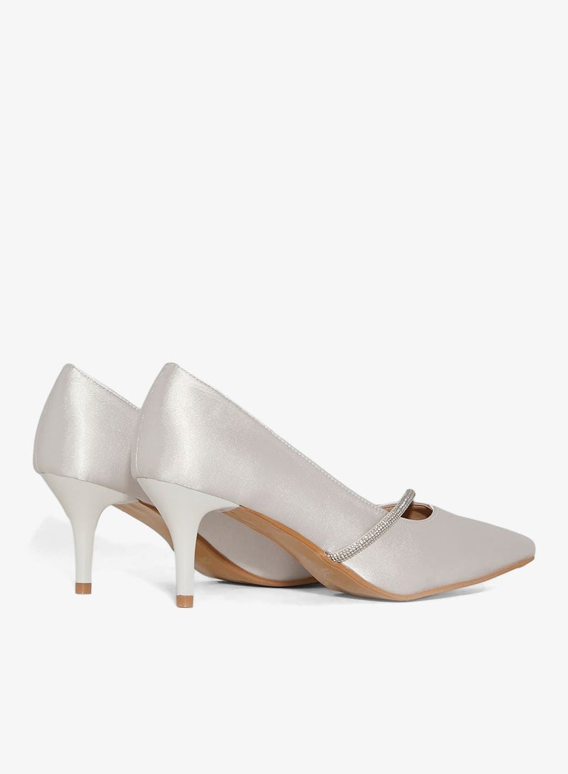 Ella Limited Edition Pointed Pump With Embellished Trim - Image 2