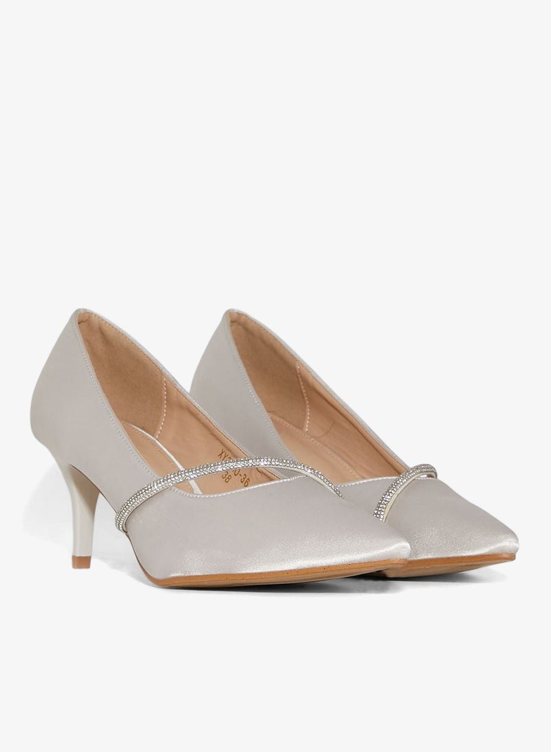 Ella Limited Edition Pointed Pump With Embellished Trim - Image 3