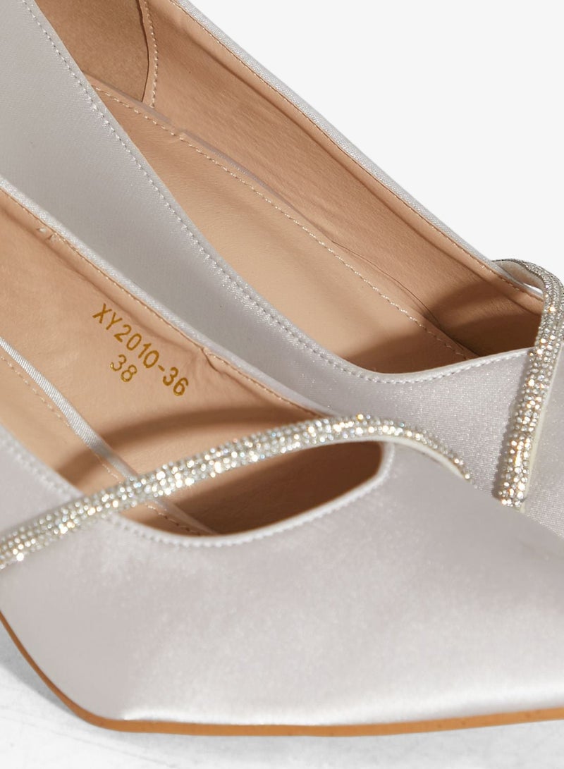 Ella Limited Edition Pointed Pump With Embellished Trim - Image 4