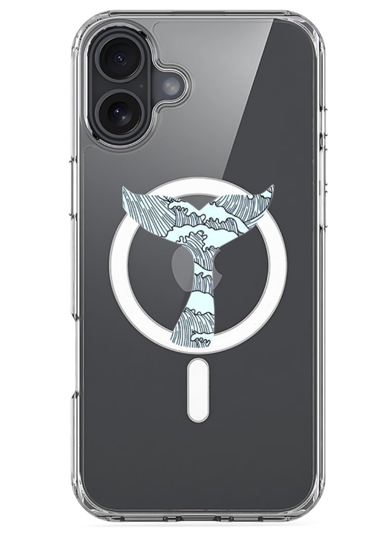Theodor iPhone 16 Magsafe Magnetic Case Compatible with Wireless Charging, Shockproof Phone Bumper Cover - Whale Tail - Image 1