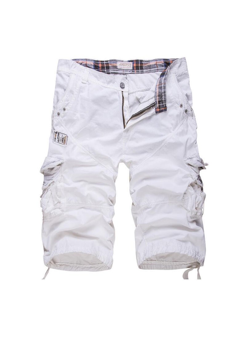 Generic - New Hot Sale Of The Season Mens Workwear Shorts Loose Casual Seven-Foot Pants Large Size Comfortable Loose Trousers for Men Kor Blue - Image 1