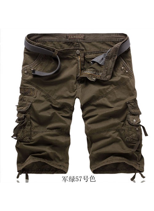 Generic - New Hot Sale Of The Season Mens Workwear Shorts Loose Casual Seven-Foot Pants Large Size Comfortable Loose Trousers for Men Kor Blue - Image 1