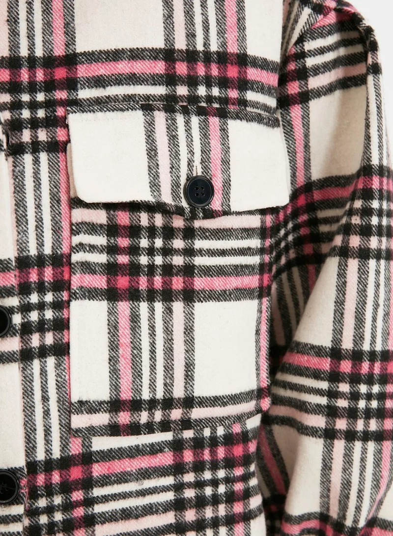 trendyol Checked Button Down Jacket