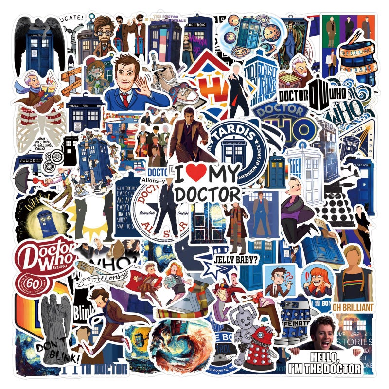 LTZSTONE Doctor Who Stickers 110pcs Decals for Laptops Water Bottles Toys and Gifts for Teens,Girls,Perfect for Laptop,Phone,Skateboard,Travel| Extra Durable Vinyl (DR100) - Image 1